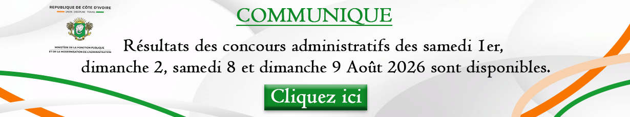 Résultats des concours administratifs des samedi 1er, dimanche 2, samedi 8 et dimanche 9 août 2026